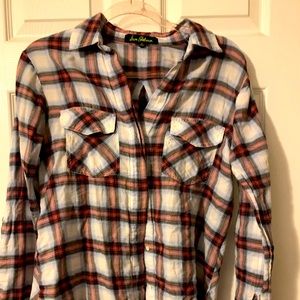 Sam Edelman Shirt plaid zippers button up